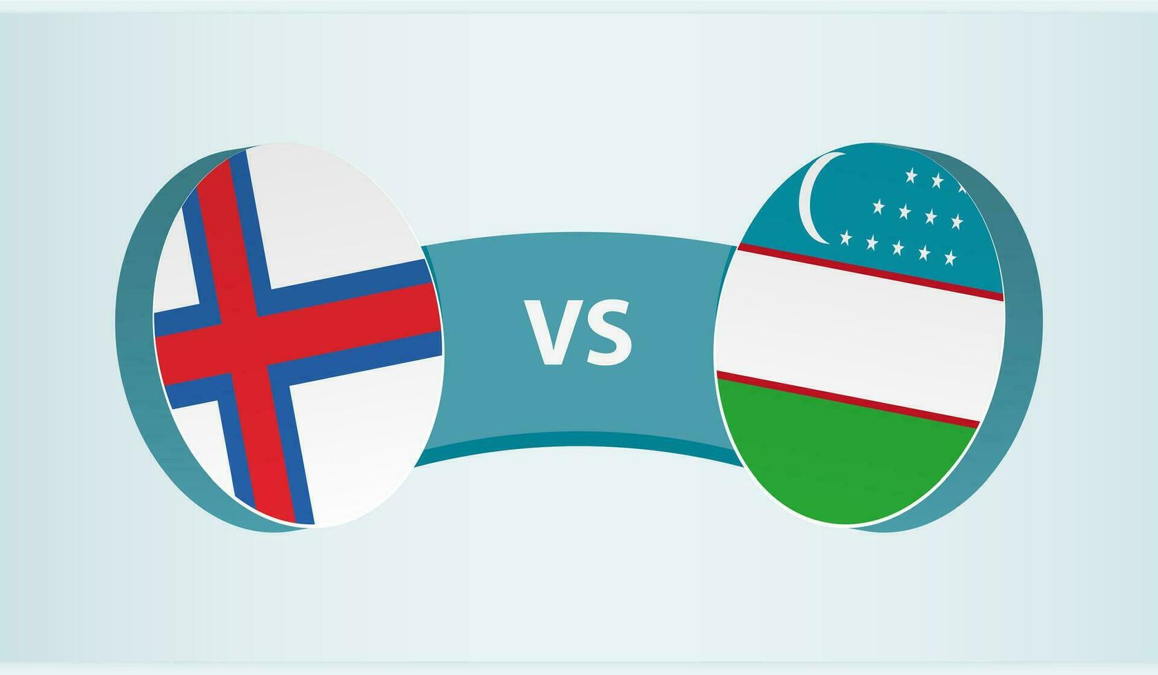 Faroe Islands versus Uzbekistan, team sports competition concept. vector