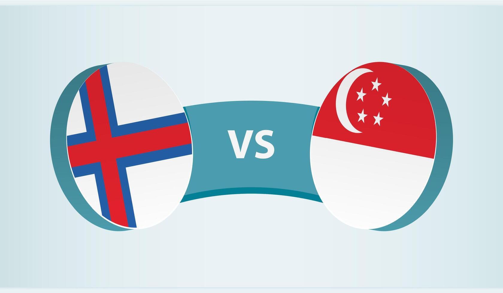 Faroe Islands versus Singapore, team sports competition concept. vector