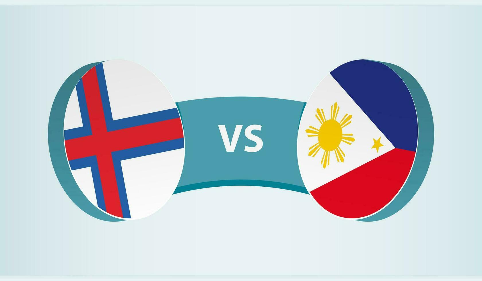 Feroe islas versus filipinas, equipo Deportes competencia concepto. vector