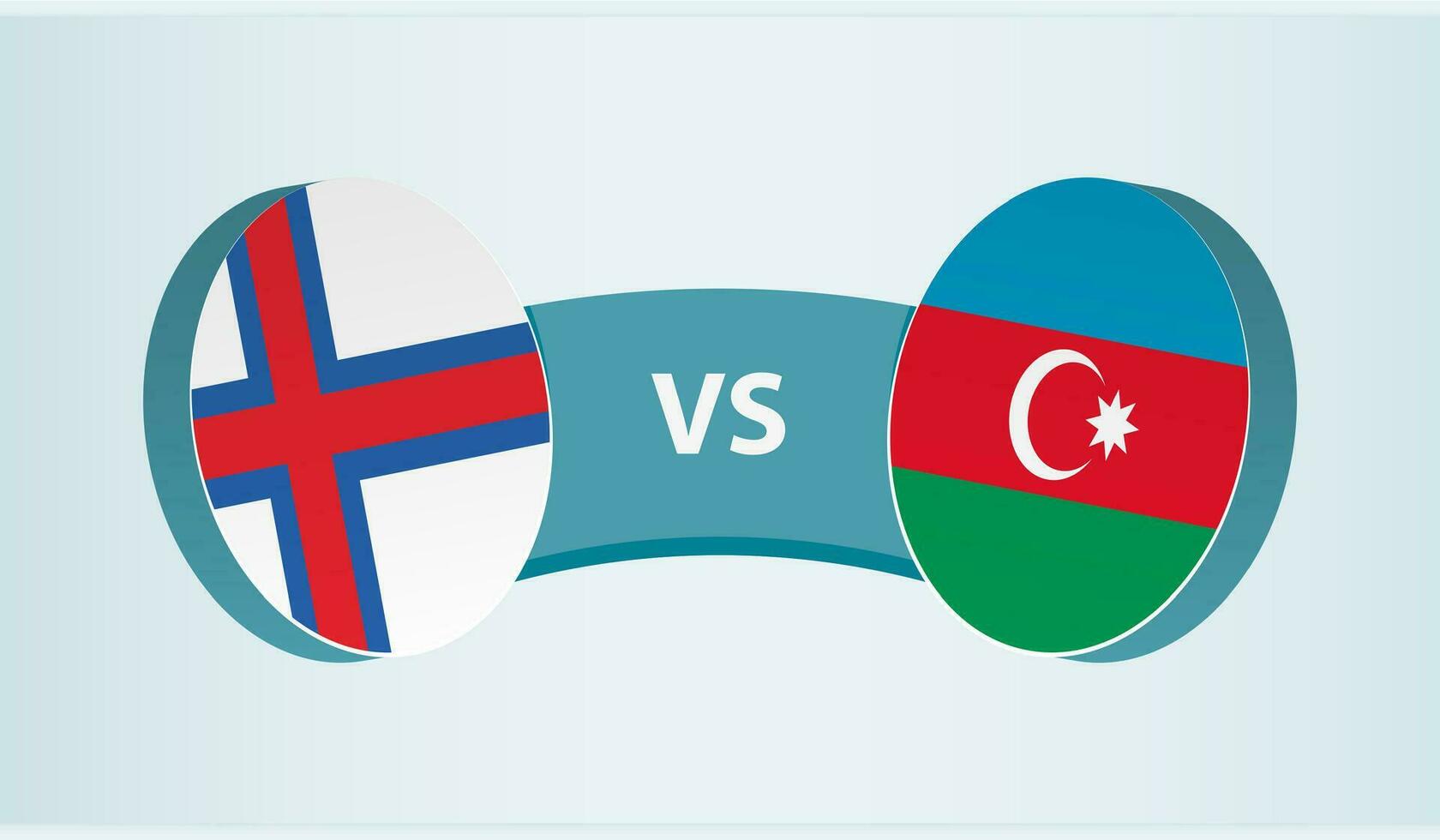 Feroe islas versus azerbaiyán, equipo Deportes competencia concepto. vector