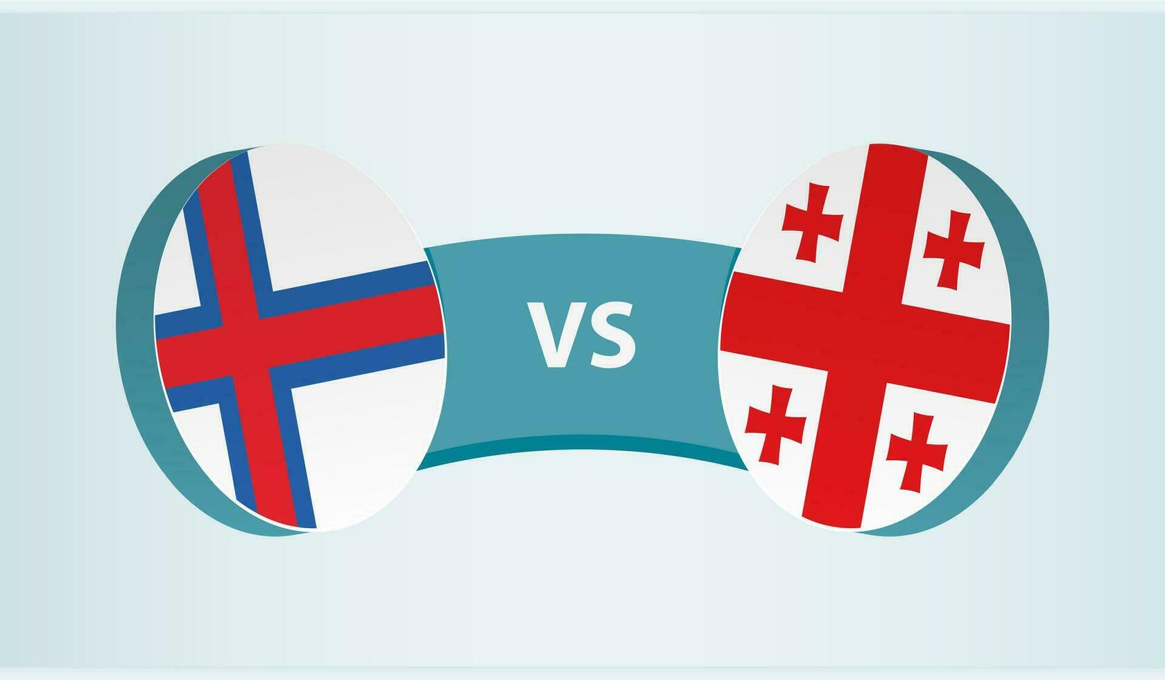 Faroe Islands versus Georgia, team sports competition concept. vector