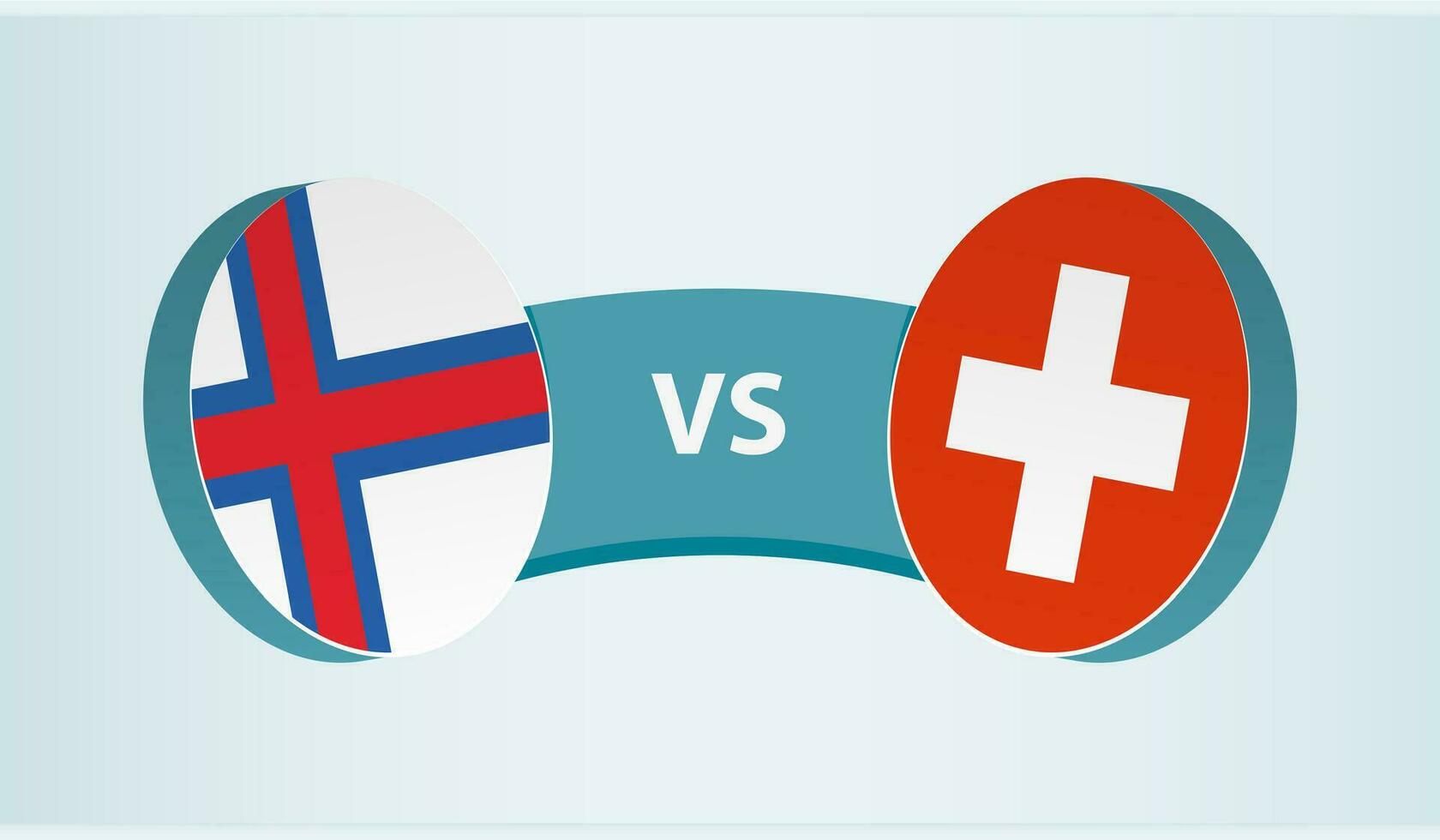 Feroe islas versus Suiza, equipo Deportes competencia concepto. vector