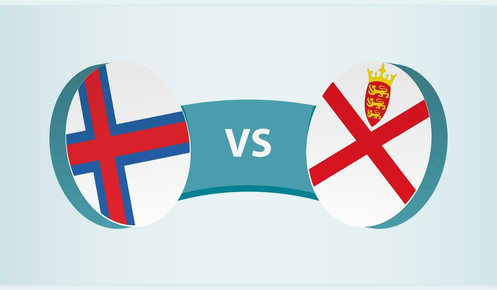 Faroe Islands versus Jersey, team sports competition concept. vector