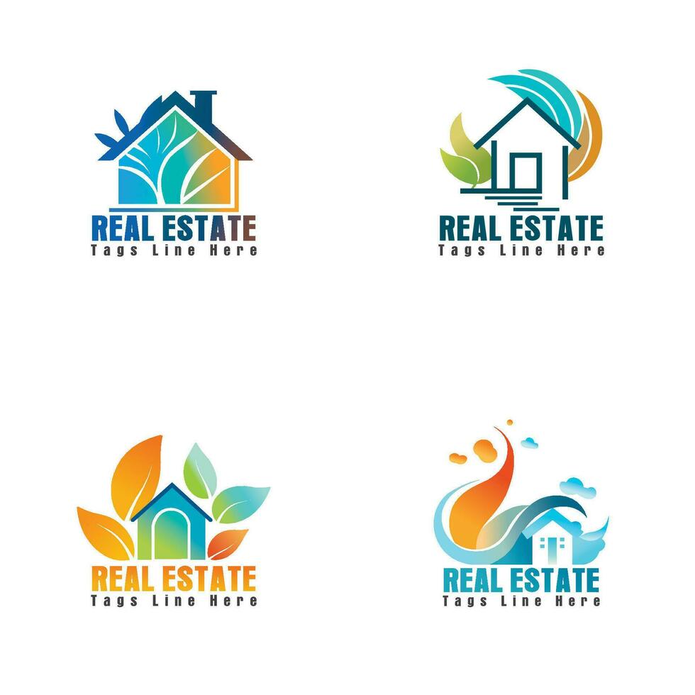 Real estate logo design template vector