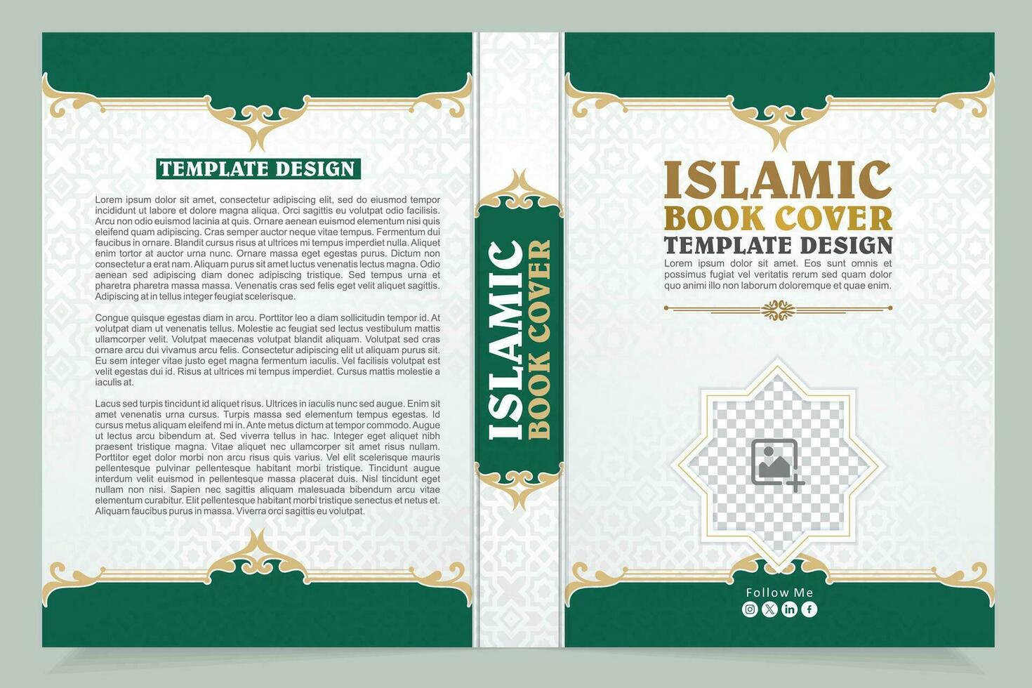 Vintage islamic Cover, brochure design. Vector decorative frame. Elegant element for design template, place for text. Floral border.