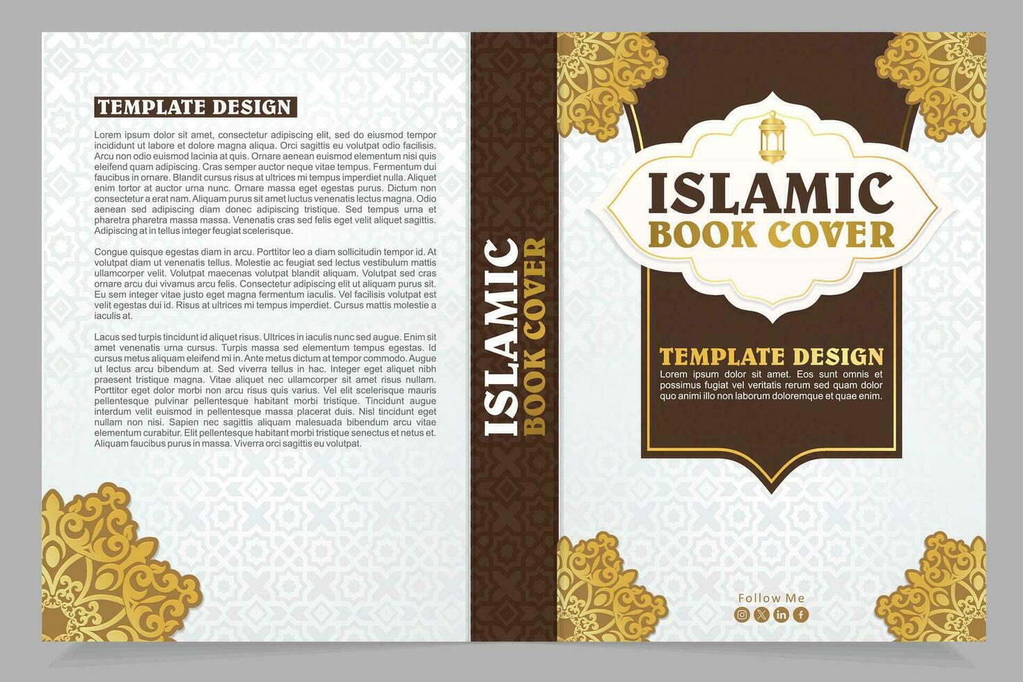 Islamic Book Cover Design, Islamic frames and borders texuture background vector