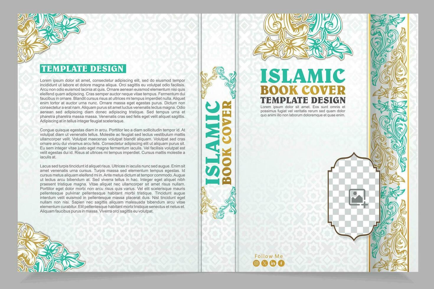 Arabic book cover design vector magazine cover page Islamic book cover brochure