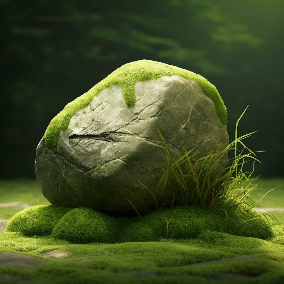 stone with Grass photo