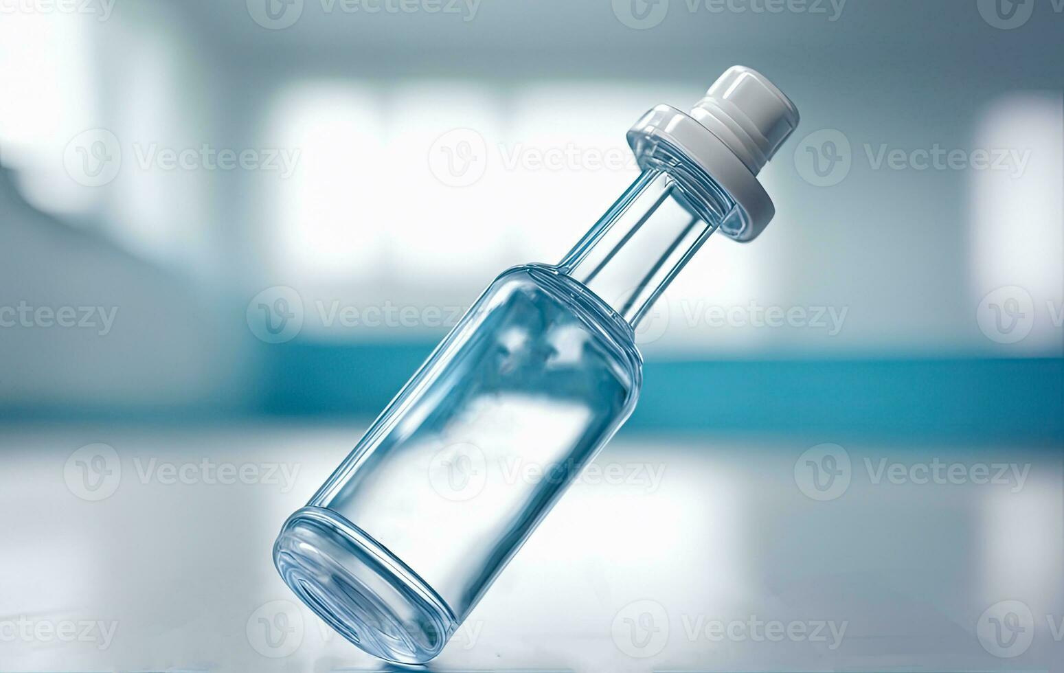 AI Generated Ampoules with vaccine against viruses in the hospital. Medicine, antibiotics, injection. Space for text, space for copy. This photo was created using Playground AI