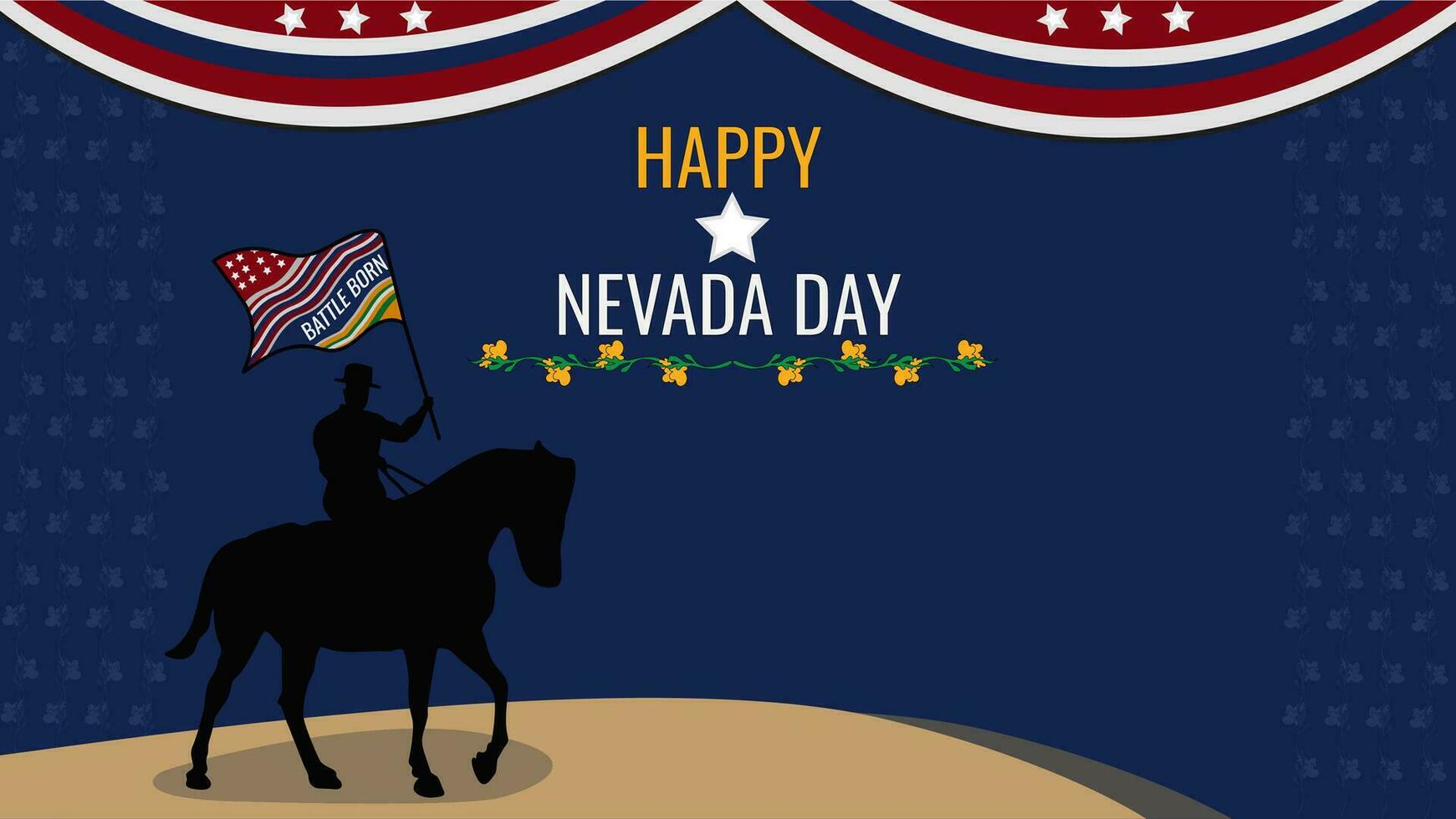Vector illustration celebrating Nevada Day which is celebrated by United States citizens