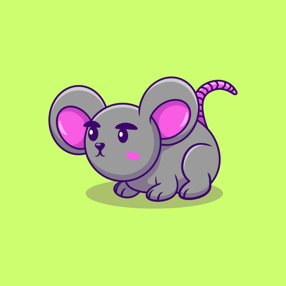 Cute Mouse Cartoon Vector Illustration. Flat Cartoon Concept.