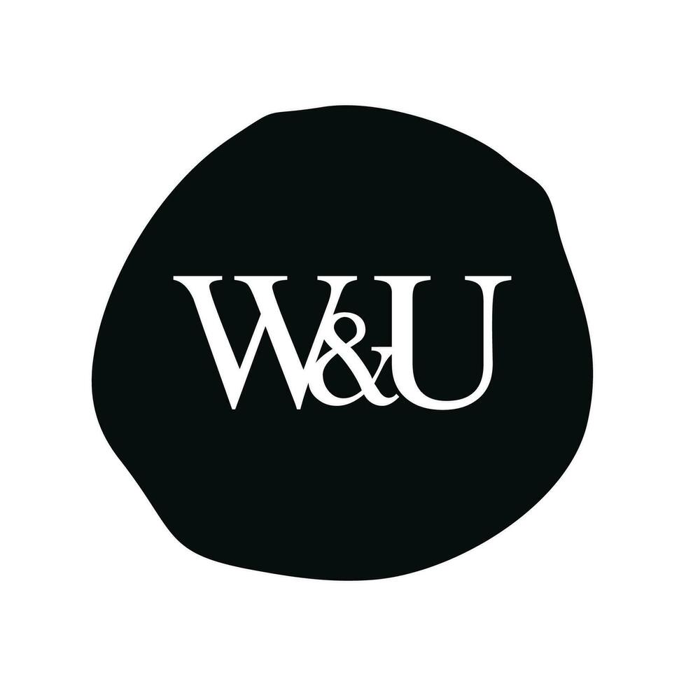 WU Initial logo letter brush monogram comapany vector