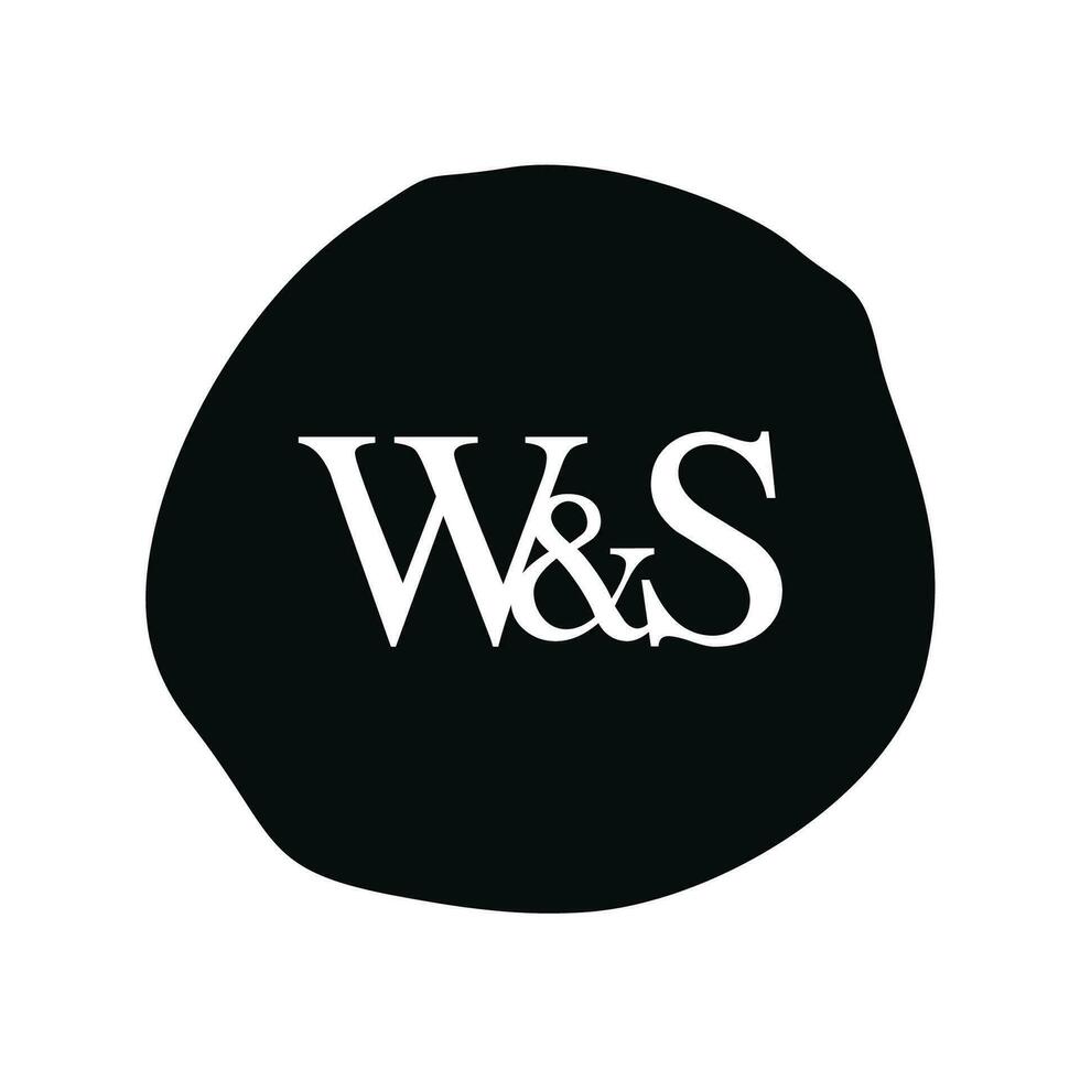 WS Initial logo letter brush monogram comapany vector
