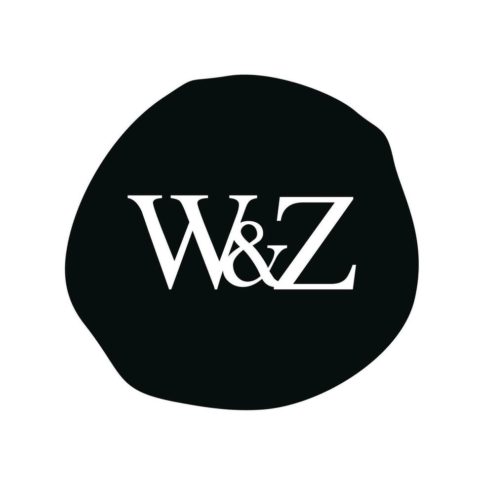 WZ Initial logo letter brush monogram comapany vector