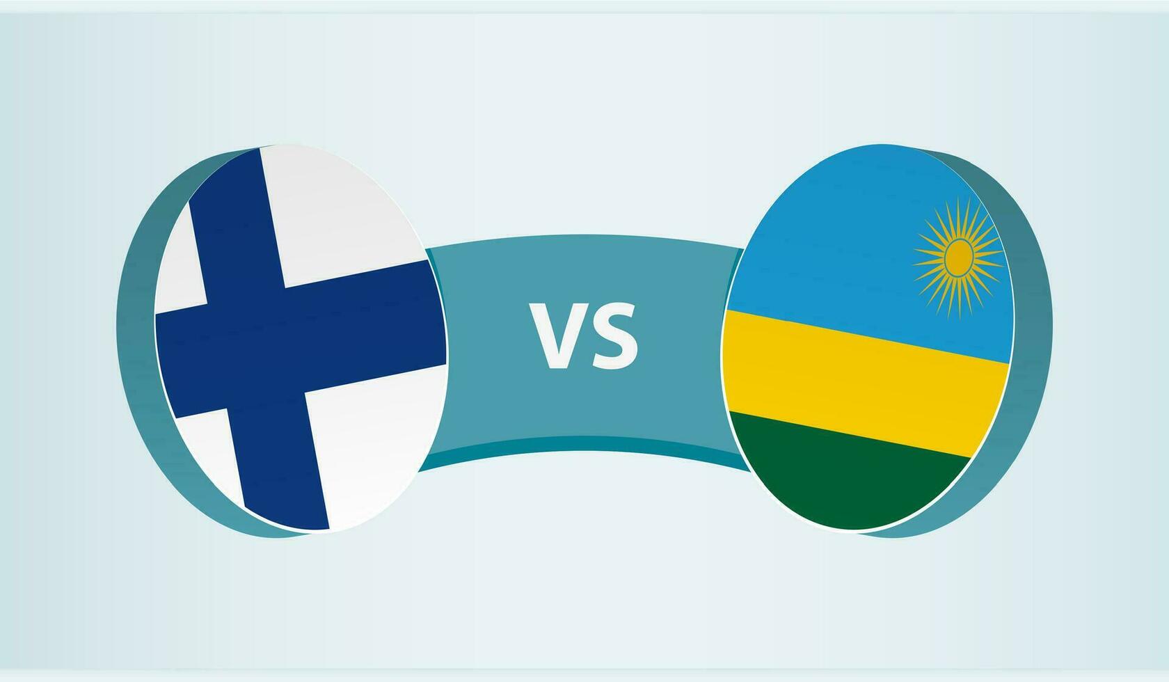 Finlandia versus Ruanda, equipo Deportes competencia concepto. vector
