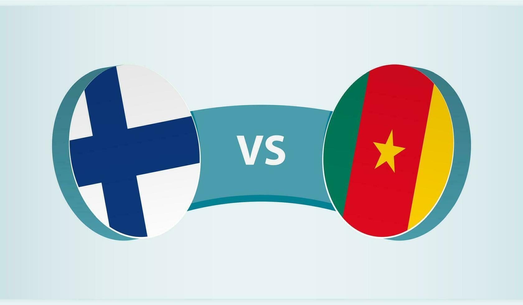 Finlandia versus Camerún, equipo Deportes competencia concepto. vector