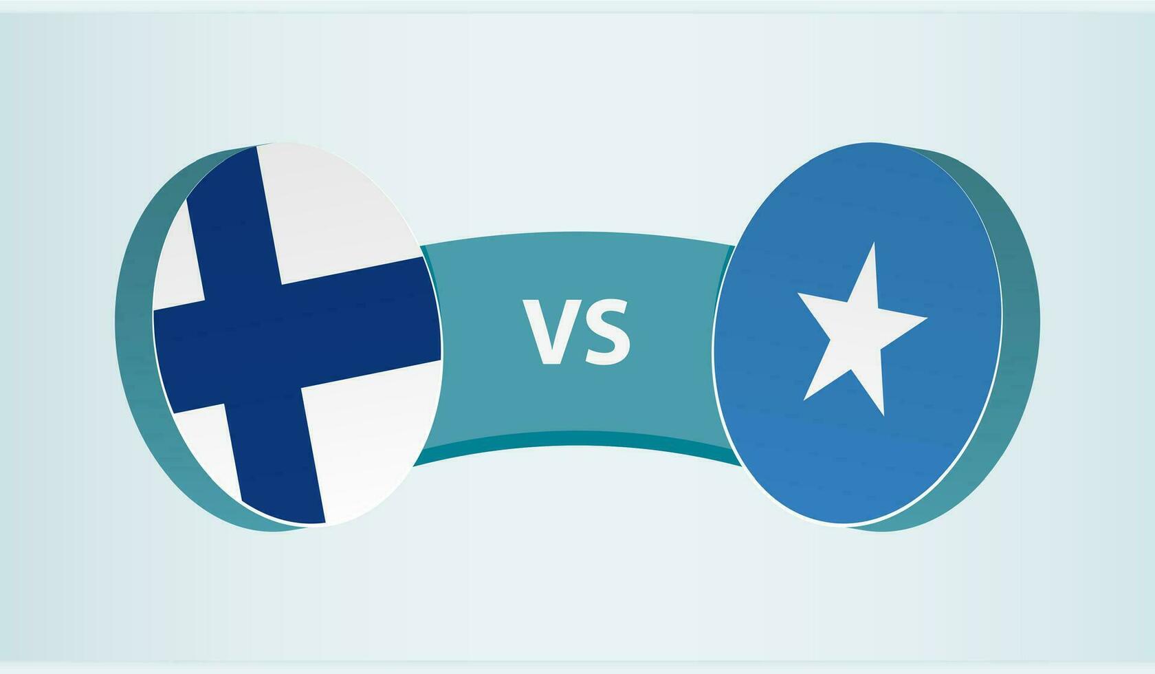 Finlandia versus Somalia, equipo Deportes competencia concepto. vector