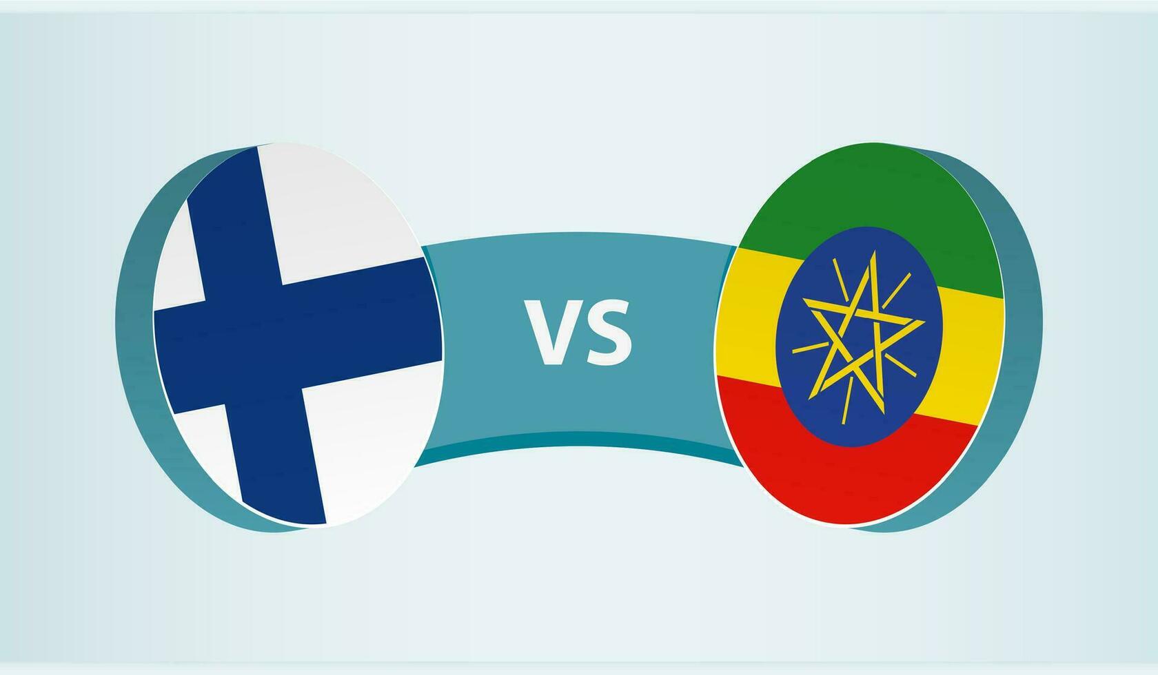 Finland versus Ethiopia, team sports competition concept. vector