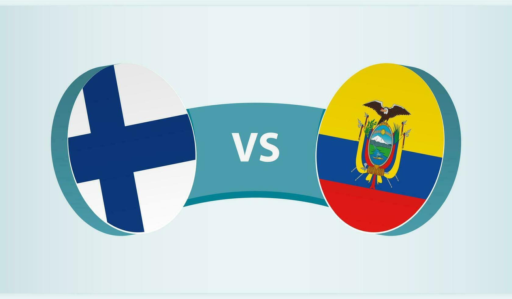 Finlandia versus Ecuador, equipo Deportes competencia concepto. vector