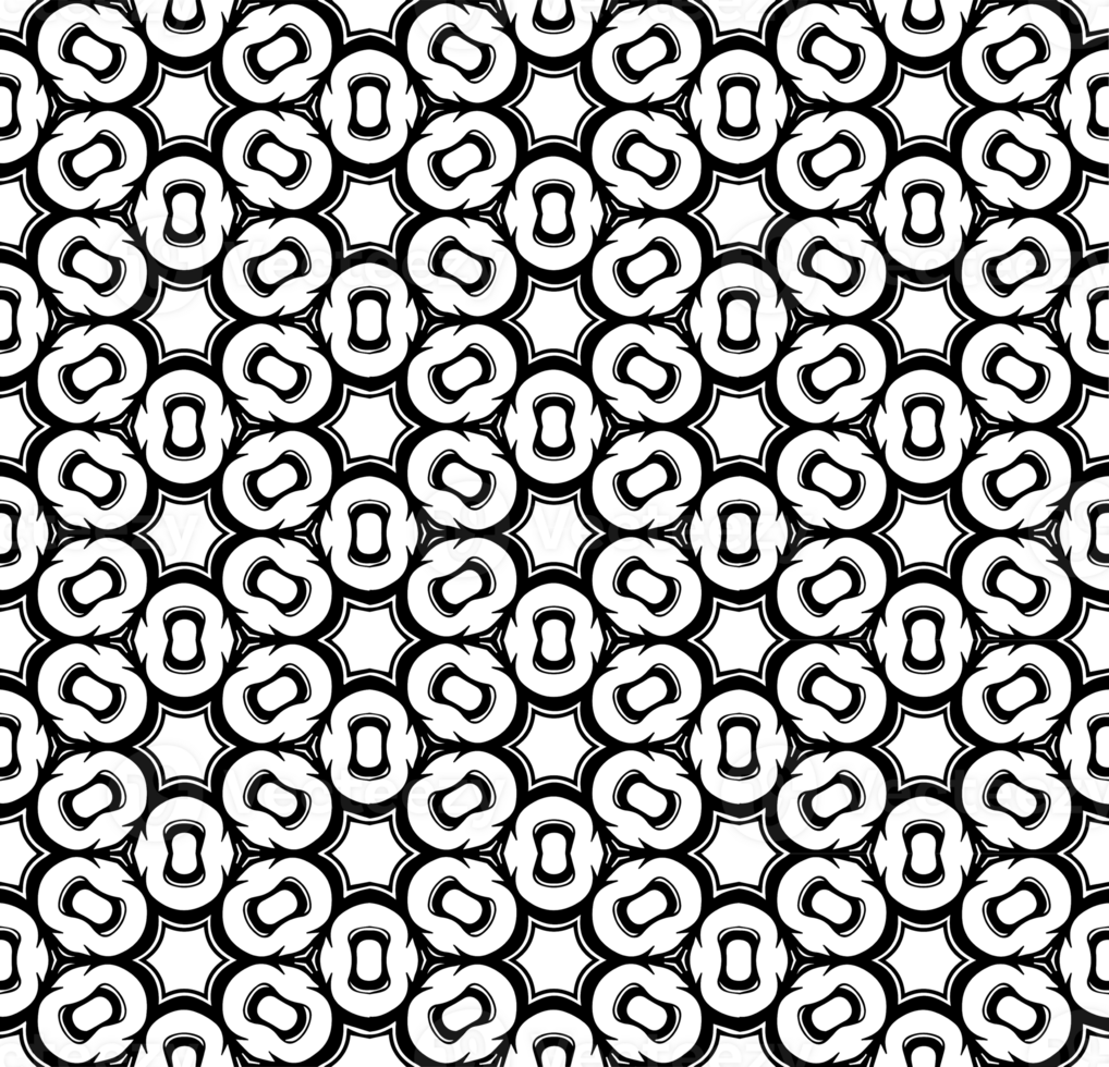 Black seamless abstract pattern. Overlay for background and backdrop. Ornamental design. PNG graphic illustration with transparent background.