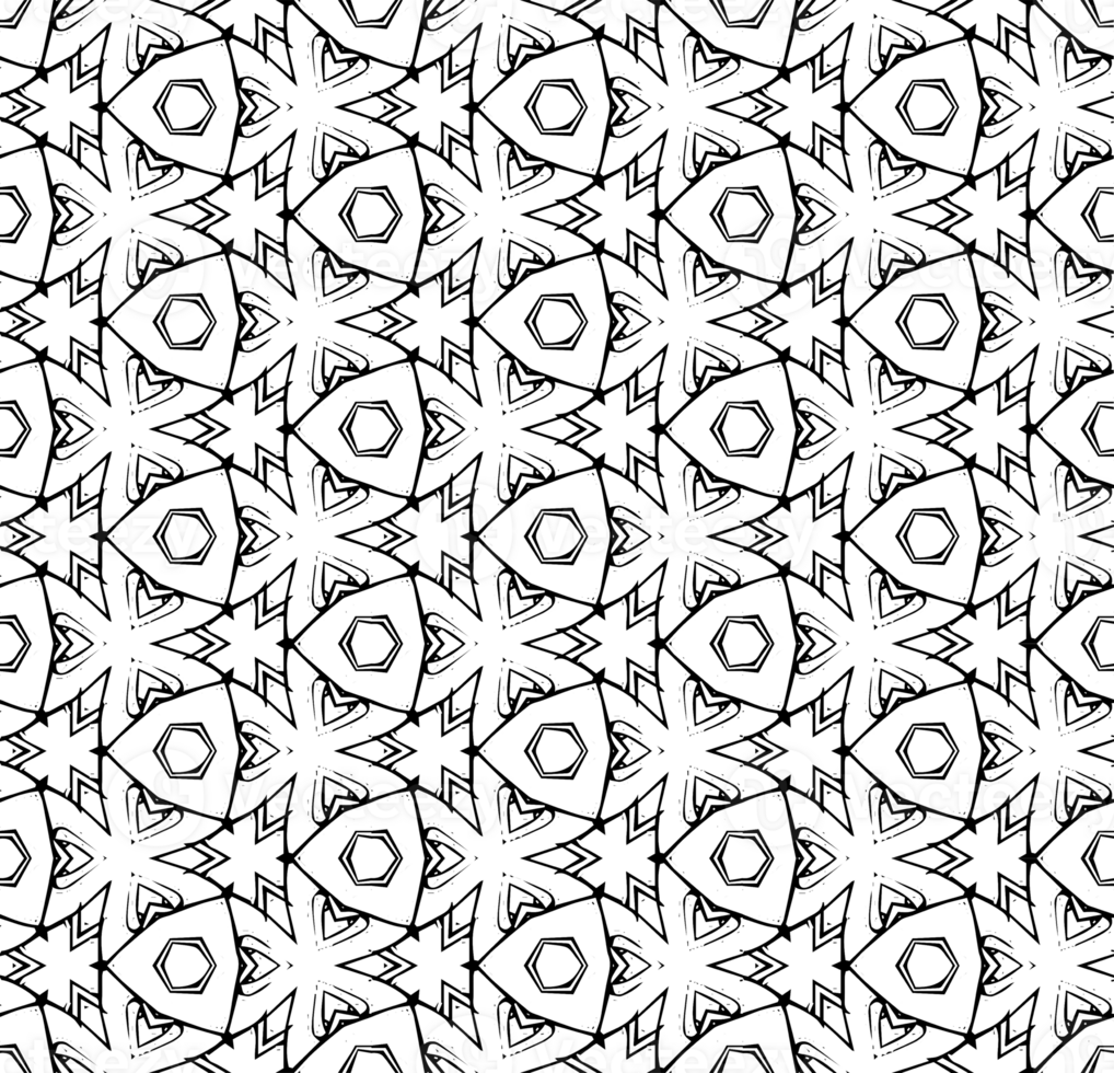 Black seamless abstract pattern. Overlay for background and backdrop. Ornamental design. PNG graphic illustration with transparent background.