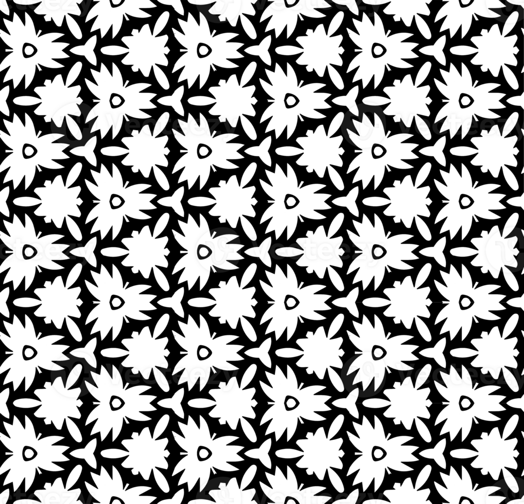 Black seamless abstract pattern. Overlay for background and backdrop. Ornamental design. PNG graphic illustration with transparent background.