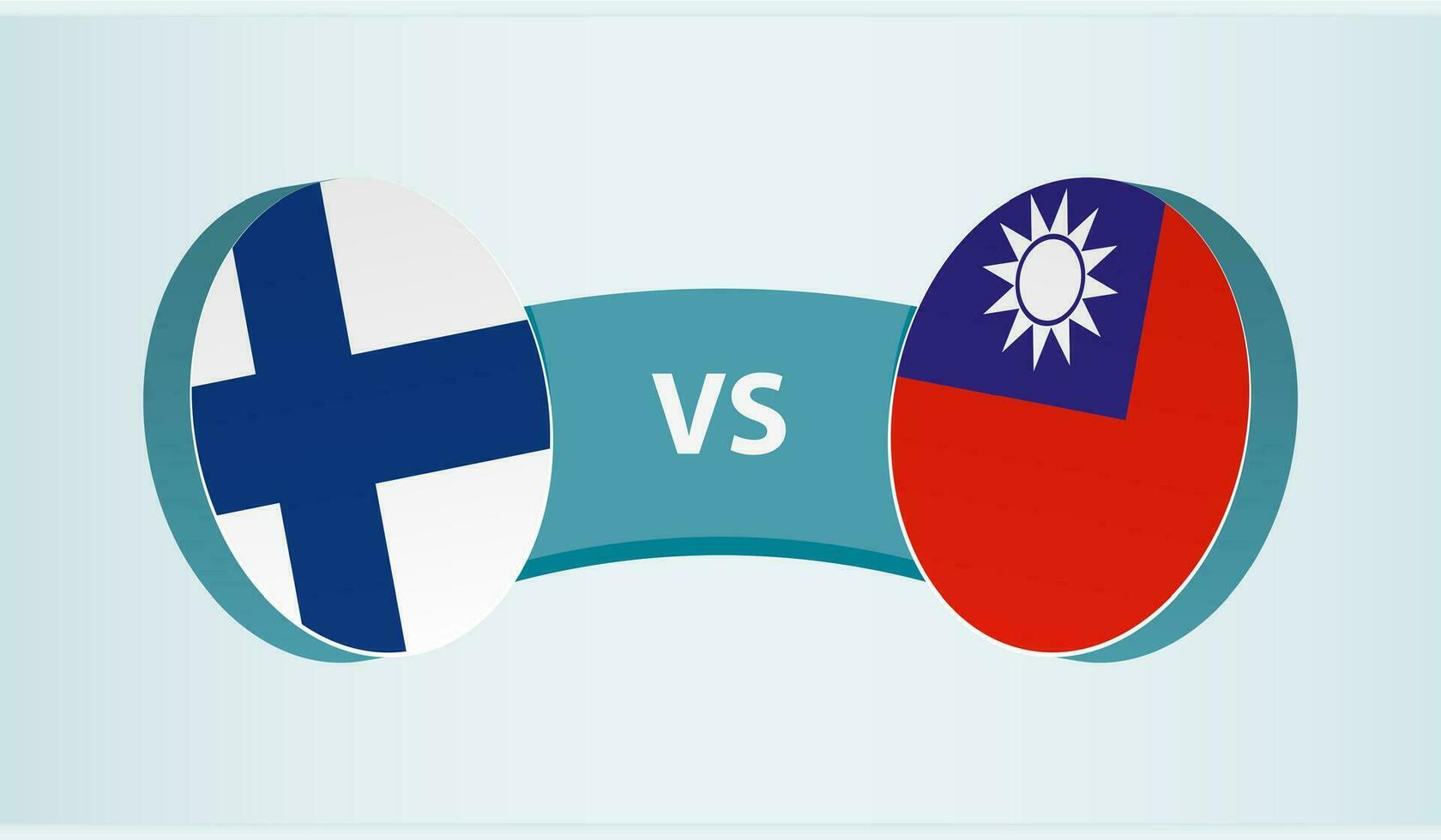 Finlandia versus Taiwán, equipo Deportes competencia concepto. vector