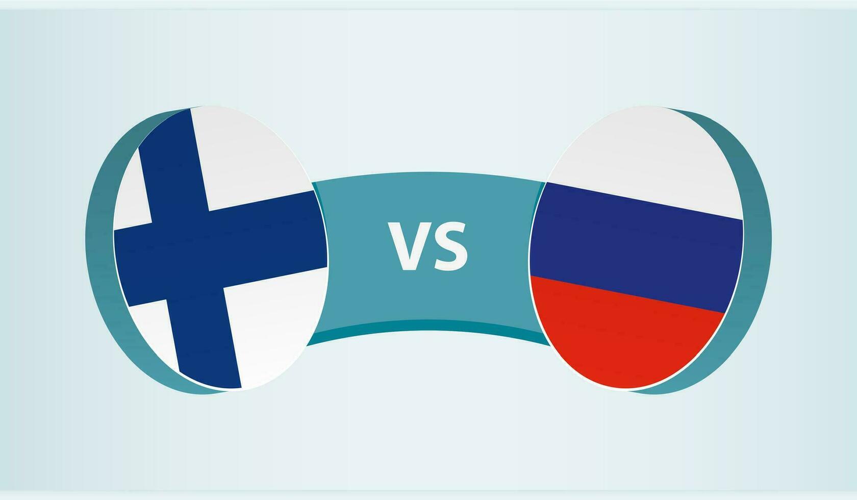 Finland versus Russia, team sports competition concept. vector