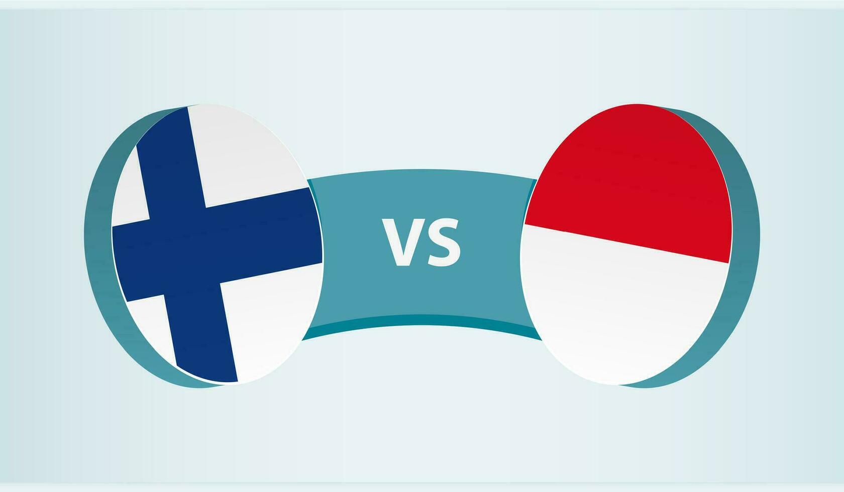 Finlandia versus Indonesia, equipo Deportes competencia concepto. vector
