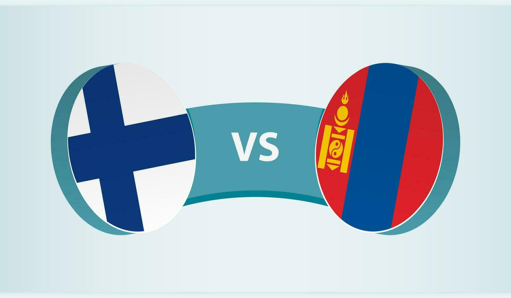 Finlandia versus Mongolia, equipo Deportes competencia concepto. vector