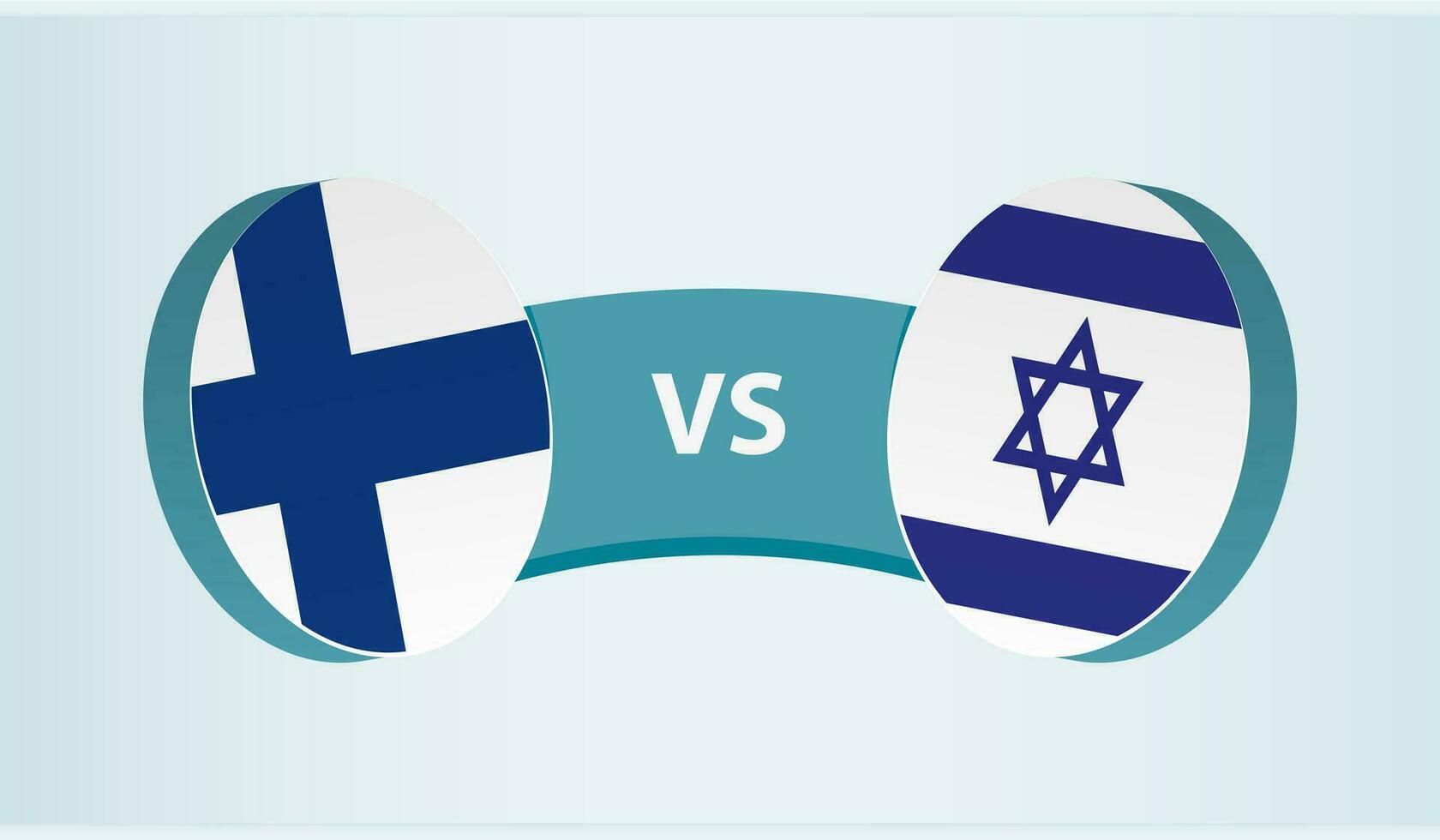 Finland versus Israel, team sports competition concept. vector