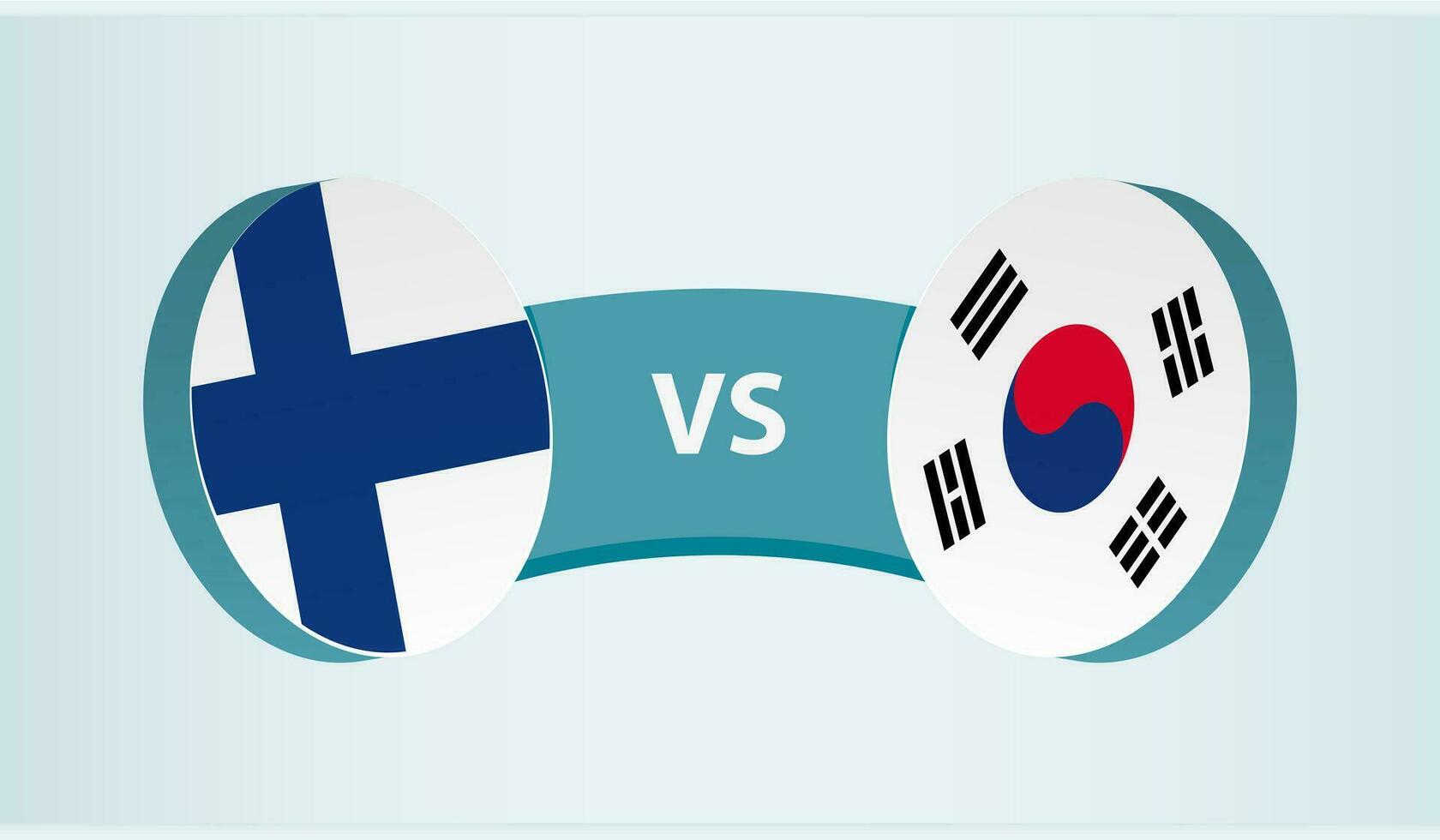 Finlandia versus sur Corea, equipo Deportes competencia concepto. vector