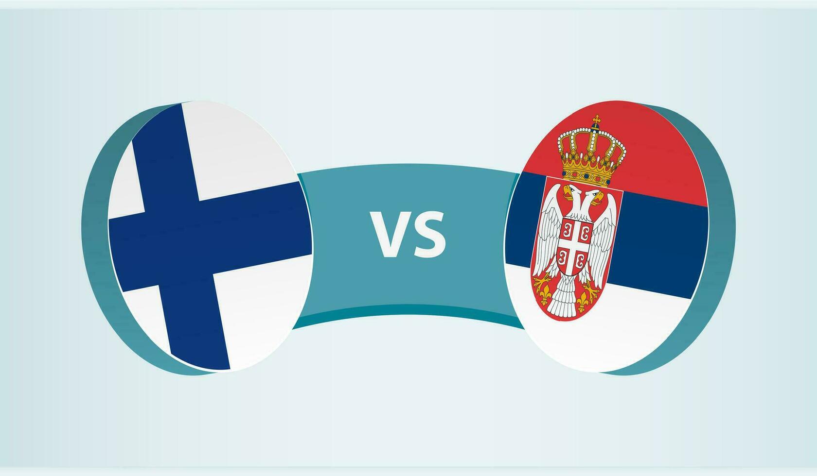 Finlandia versus serbia, equipo Deportes competencia concepto. vector