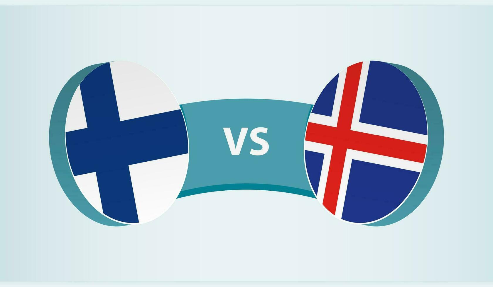 Finlandia versus Islandia, equipo Deportes competencia concepto. vector