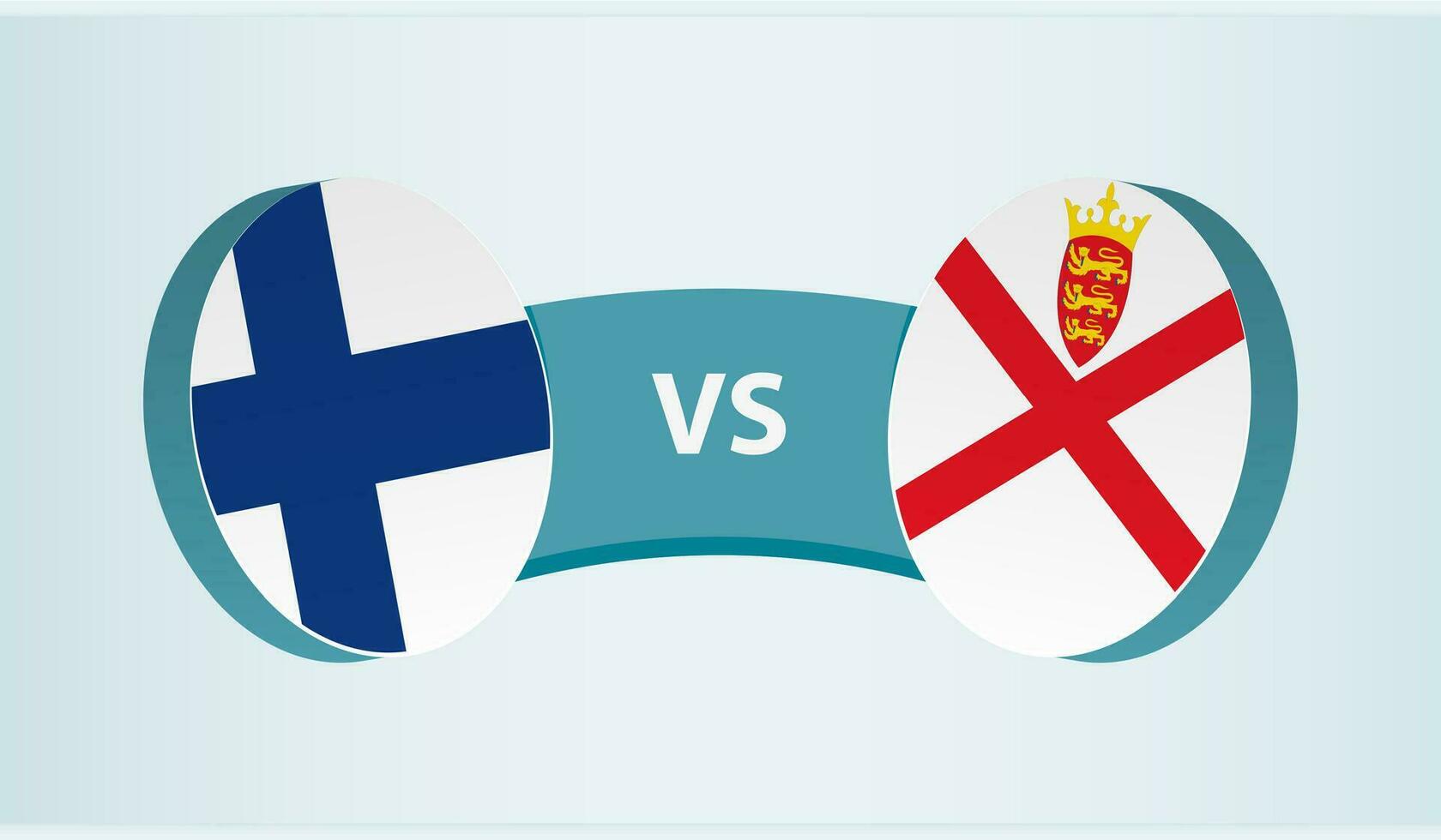 Finlandia versus jersey, equipo Deportes competencia concepto. vector