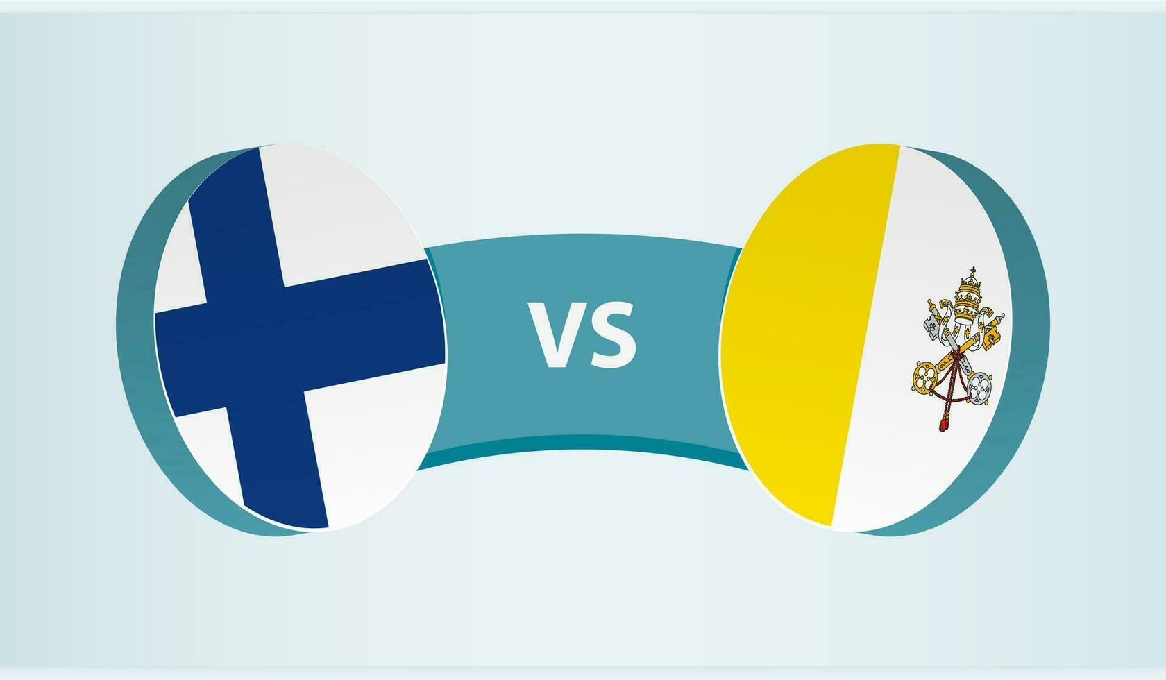 Finlandia versus Vaticano ciudad, equipo Deportes competencia concepto. vector