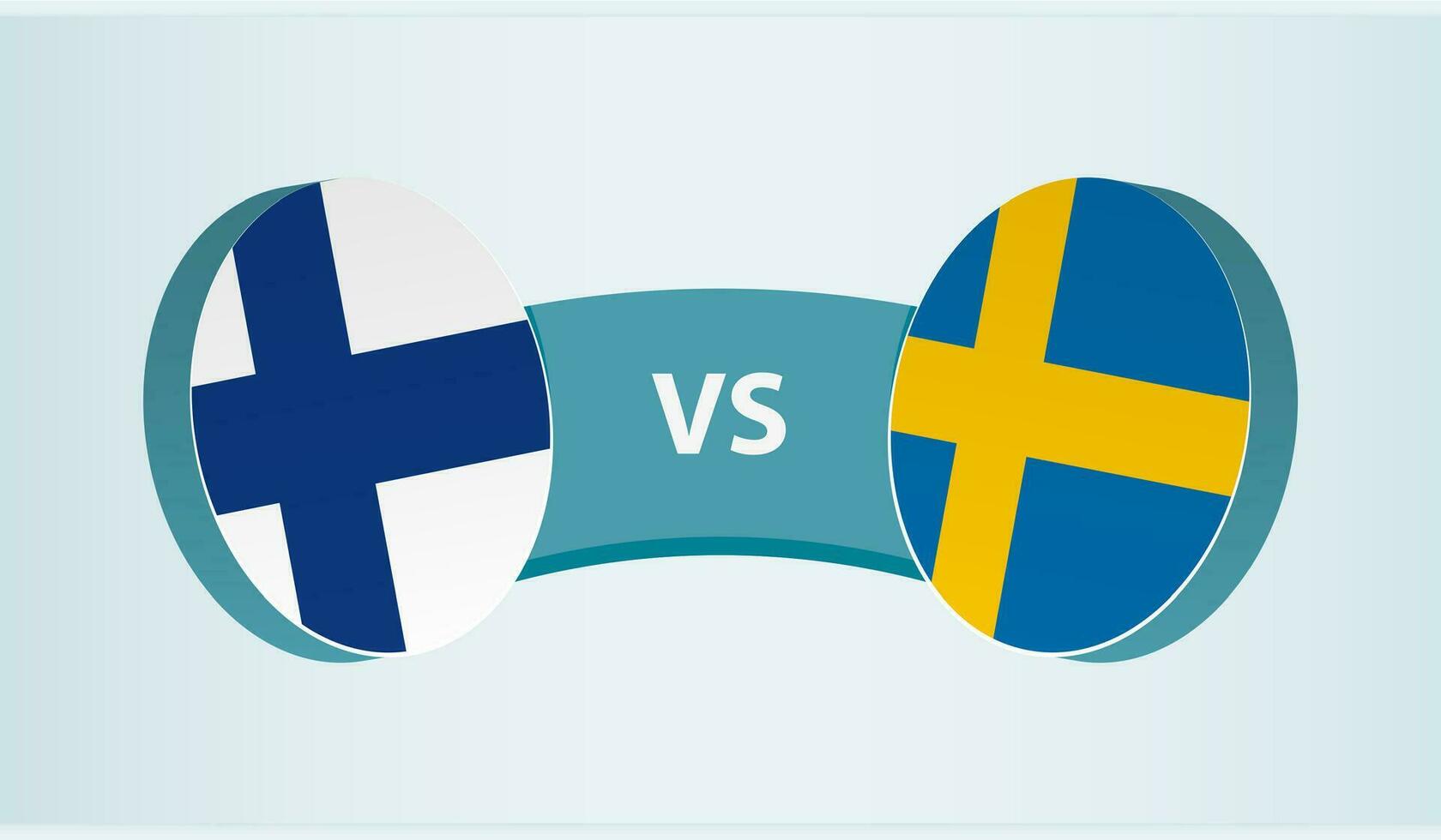 Finlandia versus Suecia, equipo Deportes competencia concepto. vector