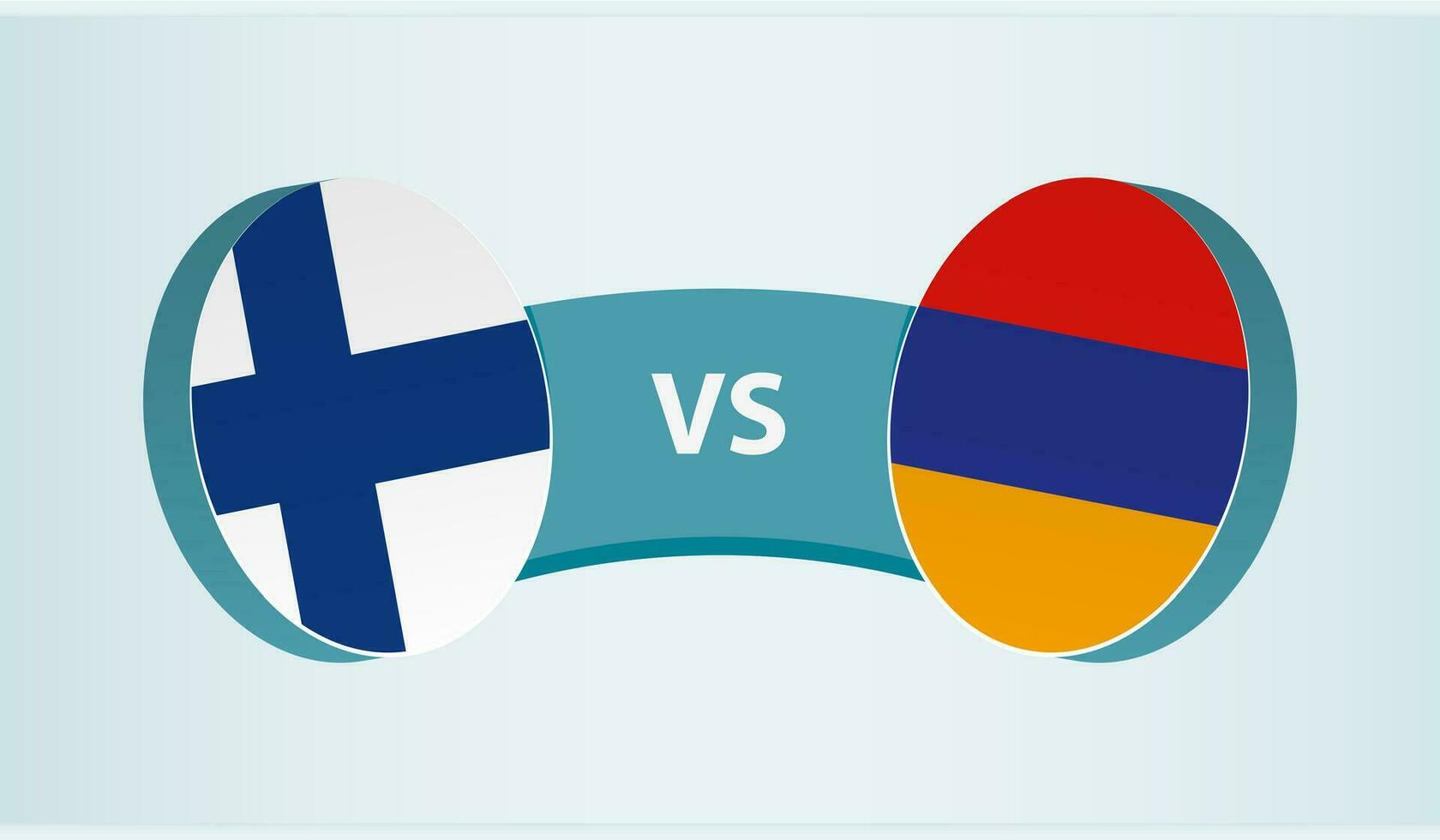 Finlandia versus Armenia, equipo Deportes competencia concepto. vector