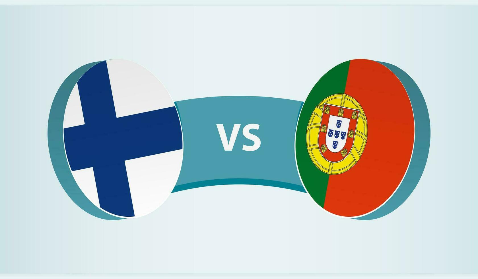 Finland versus Portugal, team sports competition concept. vector