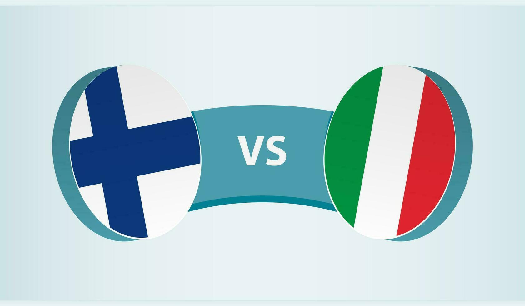 Finland versus Italy, team sports competition concept. vector