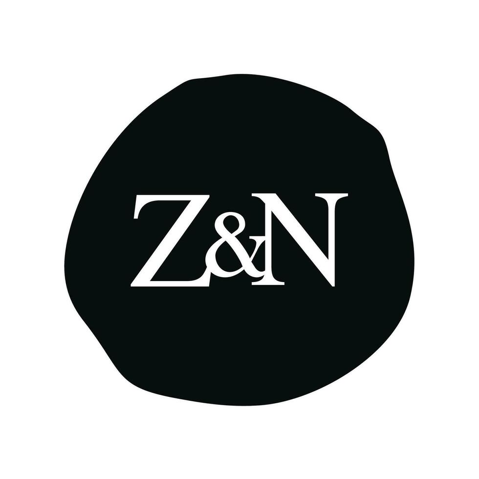 ZN Initial logo letter brush monogram comapany vector