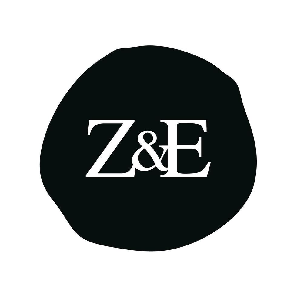 ZE Initial logo letter brush monogram comapany vector