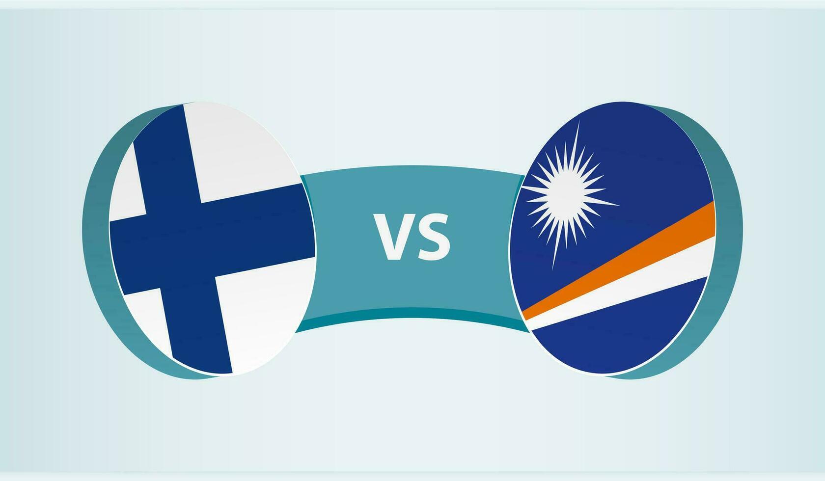 Finlandia versus Marshall islas, equipo Deportes competencia concepto. vector