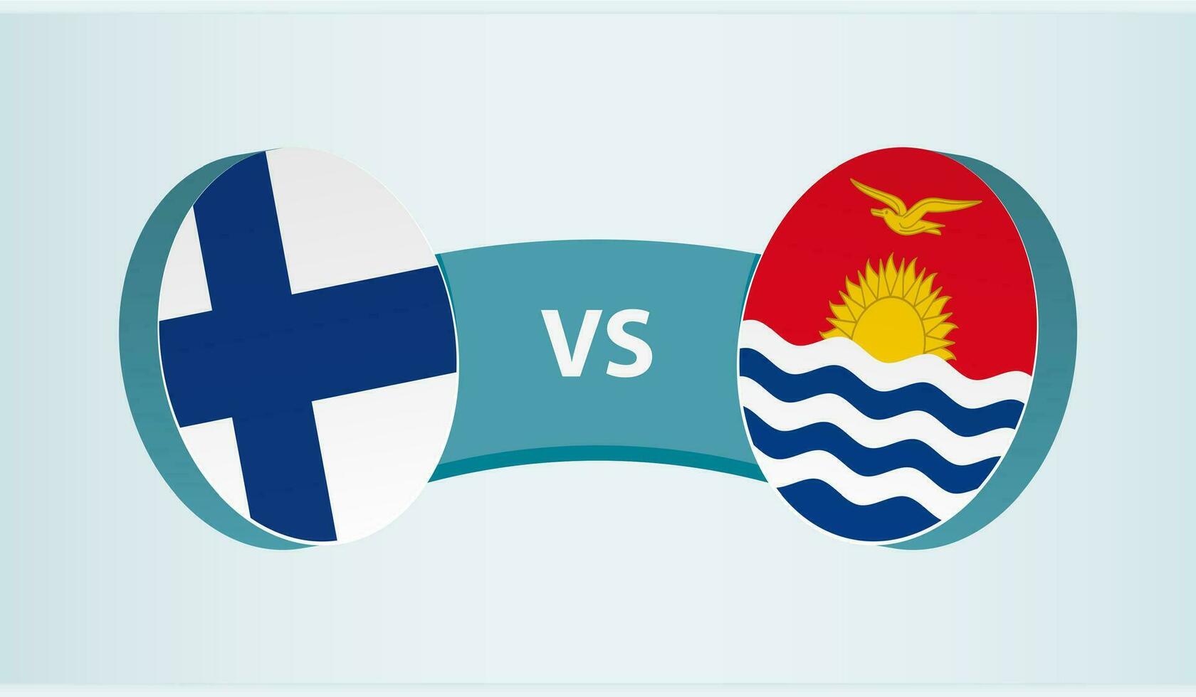 Finlandia versus kiribati, equipo Deportes competencia concepto. vector