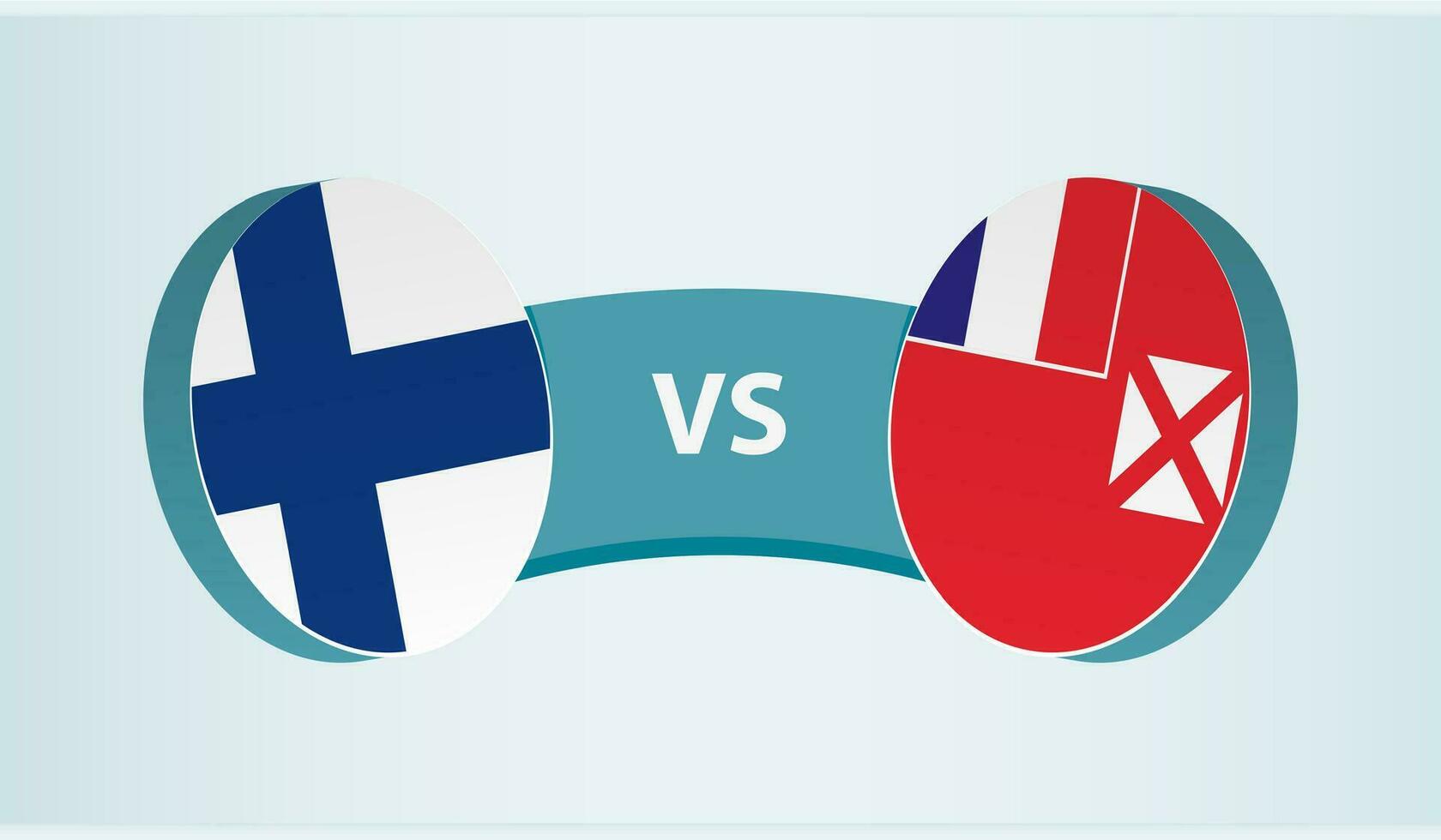 Finlandia versus Wallis y futuna, equipo Deportes competencia concepto. vector