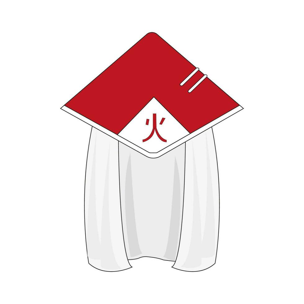 Vector illustration of hokage hat. All elements are isolated