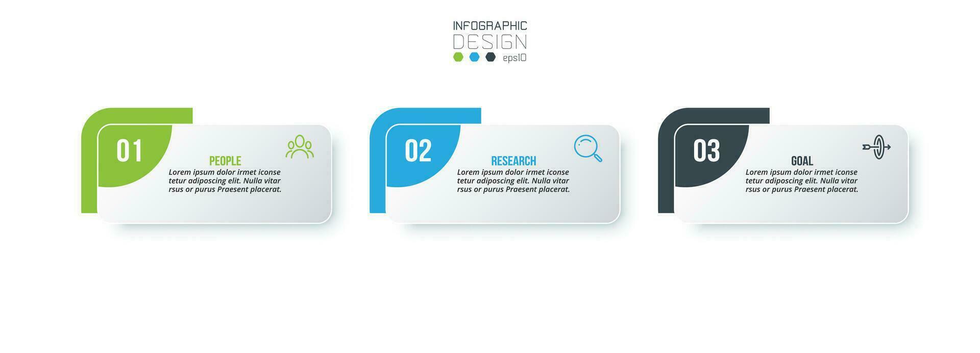 concepto de negocio de plantilla infográfica con paso. vector