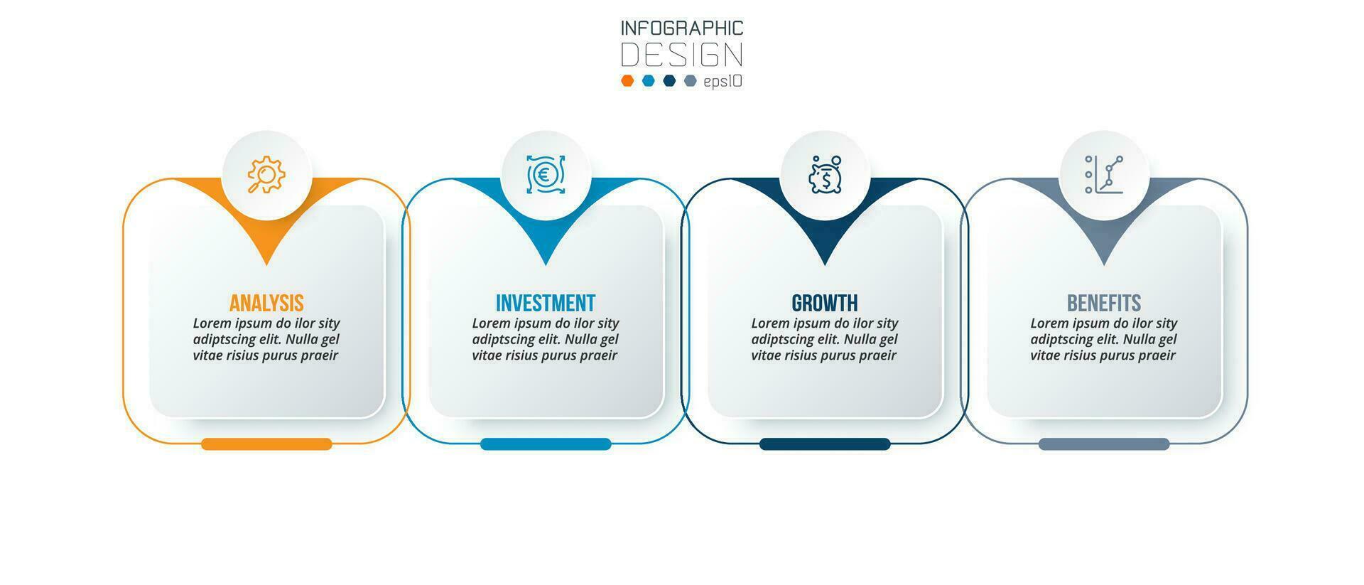 plantilla de infografía de concepto de negocio con opción. vector