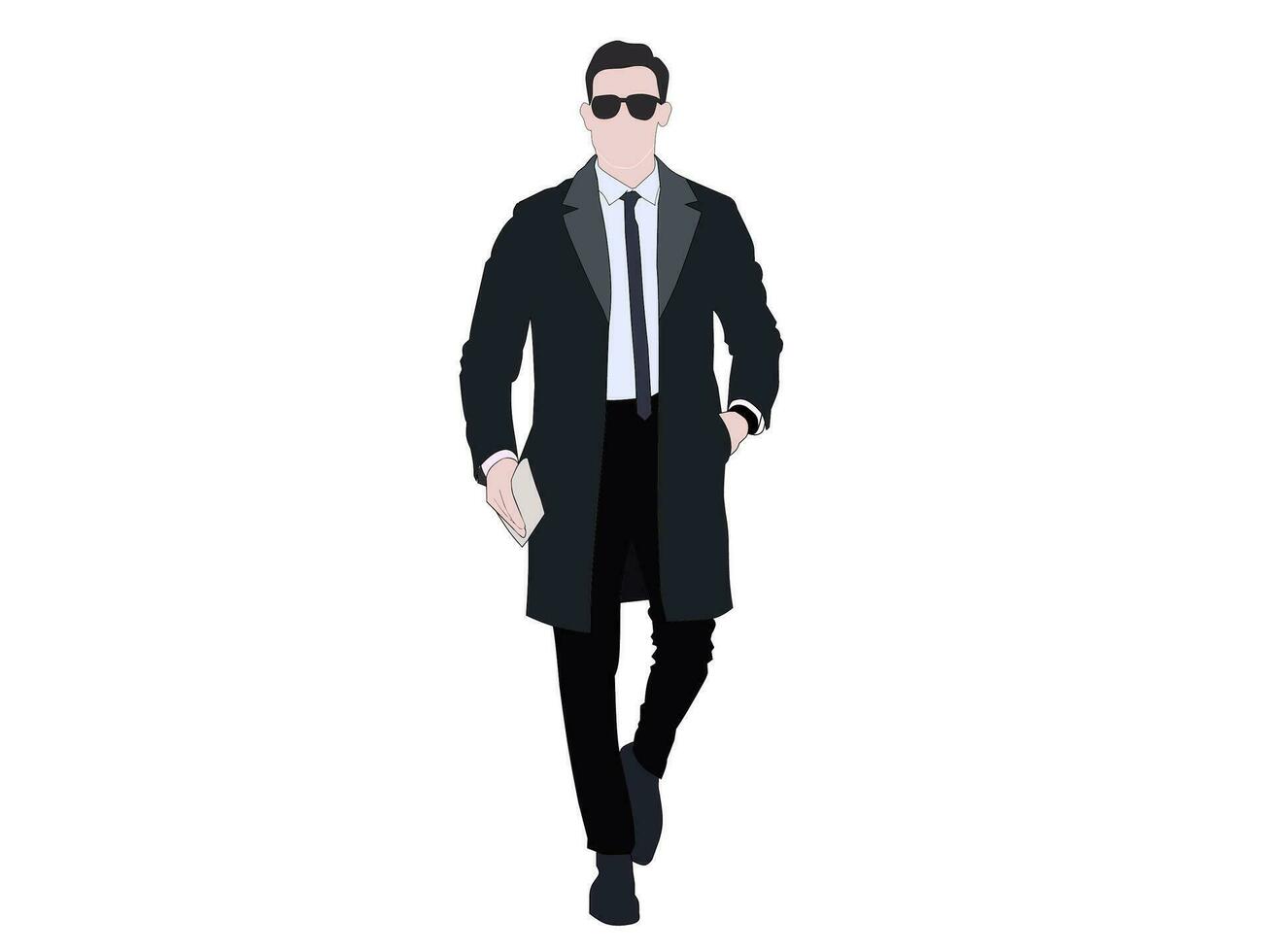 Vector of a stylish male model wearing sunglasses. The theme of graphic illustration regarding fashion.