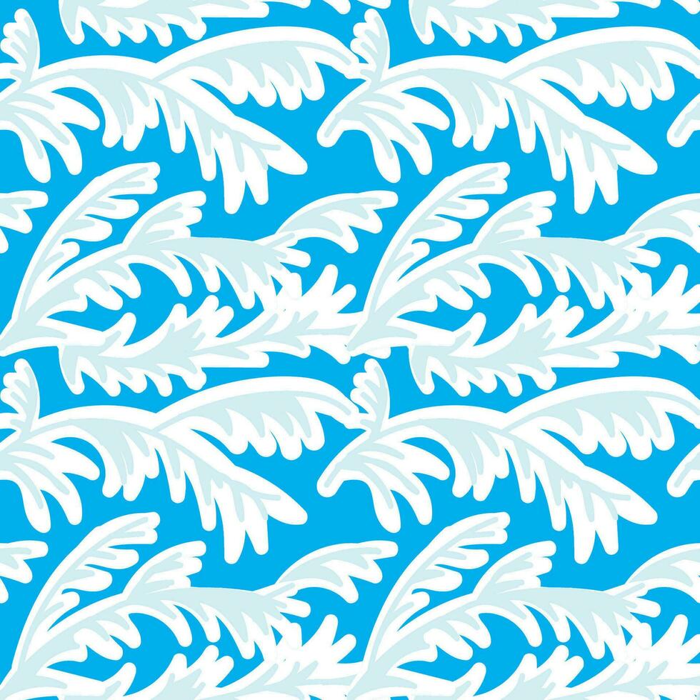 Frosty twisty pattern. Seamless pattern on a blue background. Vector illustration.